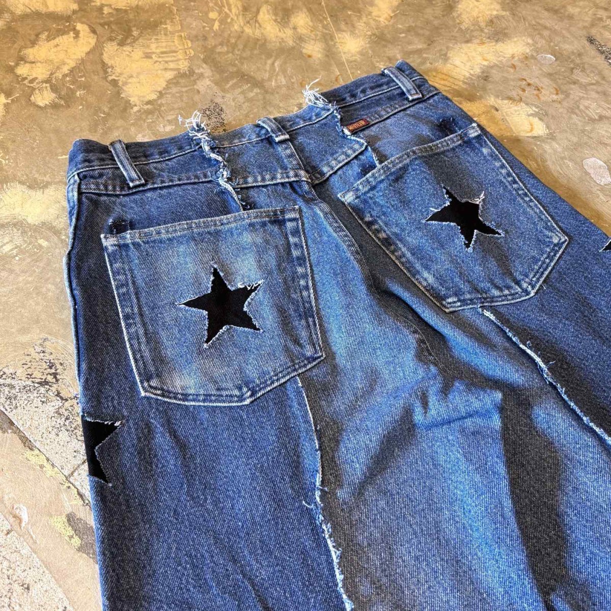 画像9: 【Wiz&Witch】"UNITED" SIDE STARS TWINS WIDE DENIM PANTS / W31 (9)