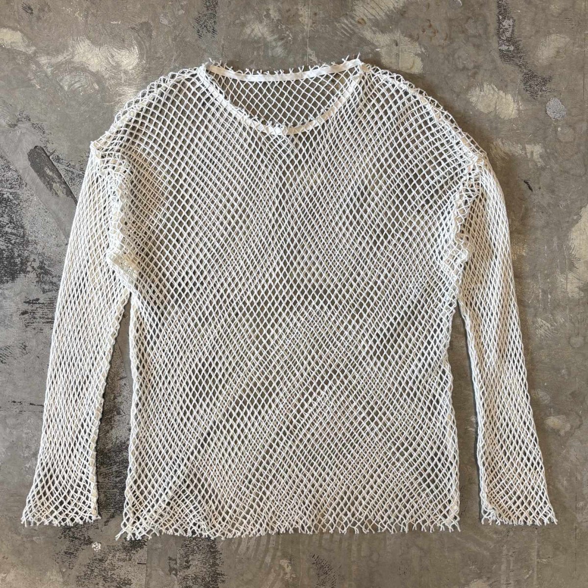 画像1: MONOTONE MESH DESGN L/S TOPS / Mens L (1)