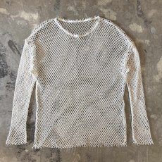 画像1: MONOTONE MESH DESGN L/S TOPS / Mens L (1)