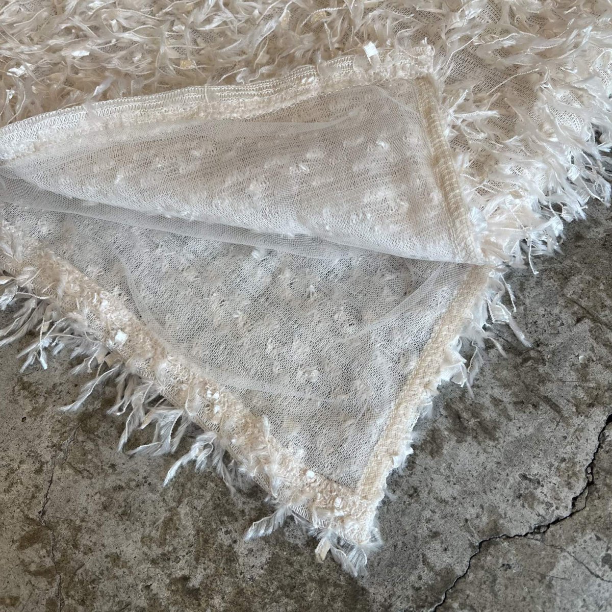 画像5: IVORY COLOR ALL OVER SHAGGY DESIGN VEST / Ladies M (5)