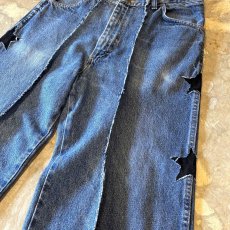 画像4: 【Wiz&Witch】"UNITED" SIDE STARS TWINS WIDE DENIM PANTS / W31 (4)