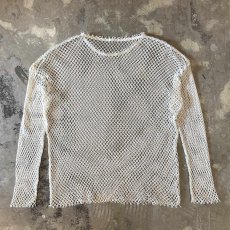 画像2: MONOTONE MESH DESGN L/S TOPS / Mens L (2)