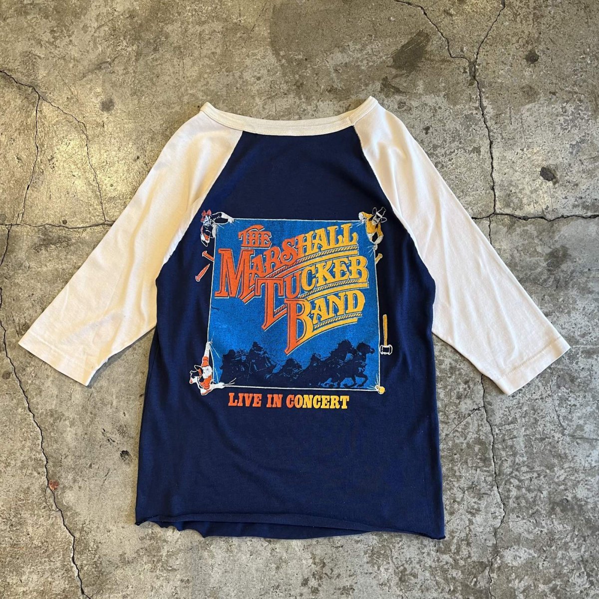 画像1: OLD BOTH SIDES PRINT DESIGN RAGLAN SLEEVE TOPS / Ladies M  (1)