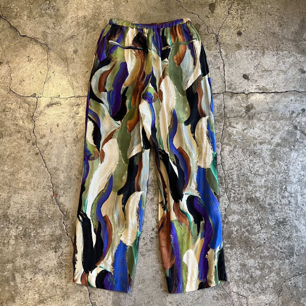画像2: ALL OVER MIX COLOR ART PATTERN DESIGN PANTS / ~W33 (2)