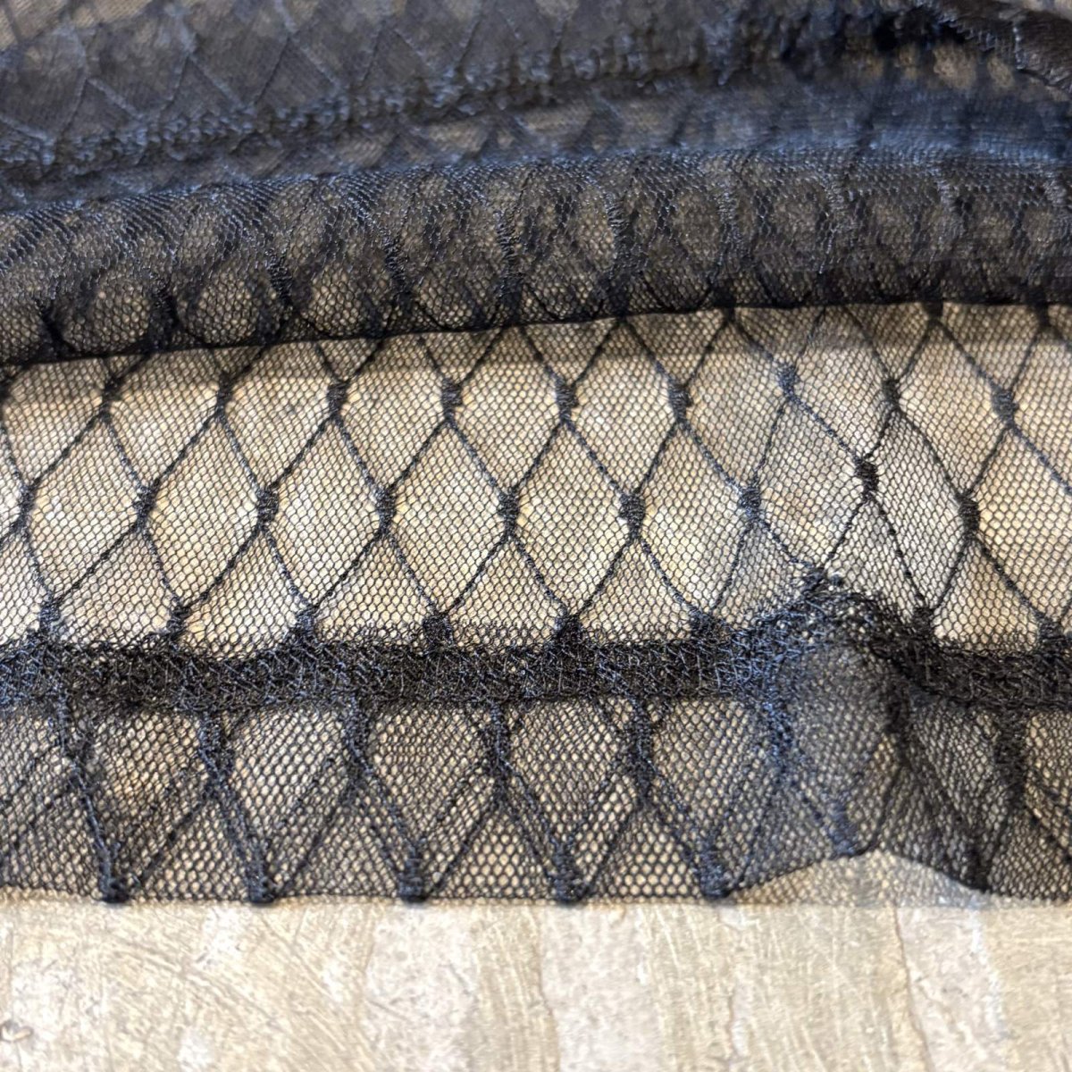 画像8: DIAMOND STITCH PATTERN BOAT NECK SHEER L/S TOPS / Mens L (8)
