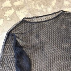 画像3: DIAMOND STITCH PATTERN BOAT NECK SHEER L/S TOPS / Mens L (3)