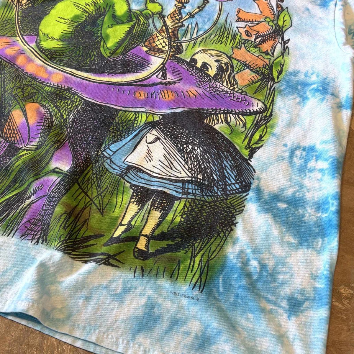 画像6: "ALICE IN WONDERLAND" PRINTED TIE DYE S/S TEE / Mens XL (6)