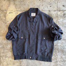 画像3: CHARCOAL GREY COLOR 2WAY DESIGN SHEER ZIP UP JACKET / Ladies L (3)