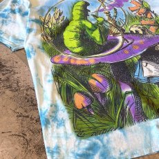 画像5: "ALICE IN WONDERLAND" PRINTED TIE DYE S/S TEE / Mens XL (5)