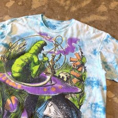 画像4: "ALICE IN WONDERLAND" PRINTED TIE DYE S/S TEE / Mens XL (4)