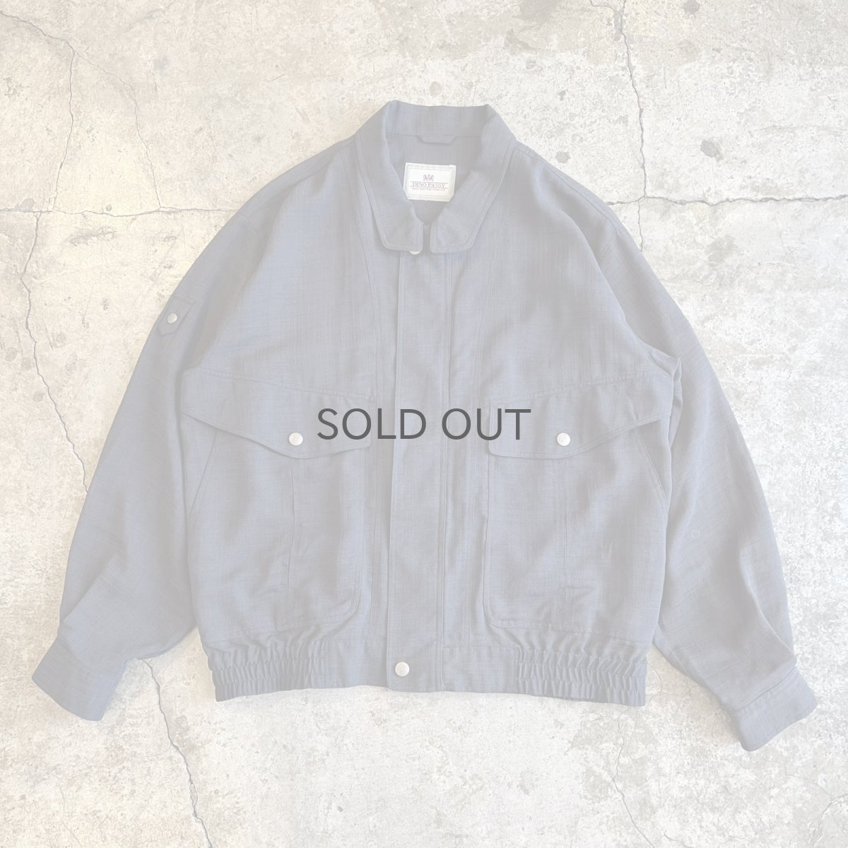 画像1: CHARCOAL GREY COLOR 2WAY DESIGN SHEER ZIP UP JACKET / Ladies L (1)