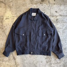 画像1: CHARCOAL GREY COLOR 2WAY DESIGN SHEER ZIP UP JACKET / Ladies L (1)