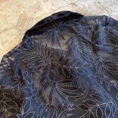 画像9: LEAVES PATTERN EMBROIDERY DOUBLE COLLAR DESIGN SHEER SHIRT / Ladies M (9)