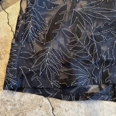 画像10: LEAVES PATTERN EMBROIDERY DOUBLE COLLAR DESIGN SHEER SHIRT / Ladies M (10)