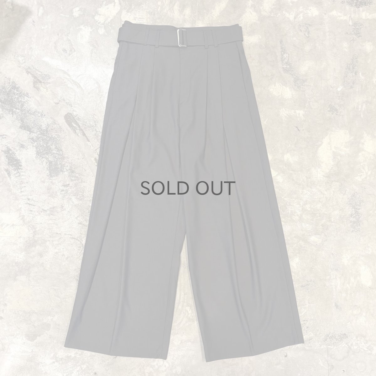 画像1: 【WONDERGROUND】WIDE SILHOUETTE BELTED SLACKS / GRAY / OS (1)