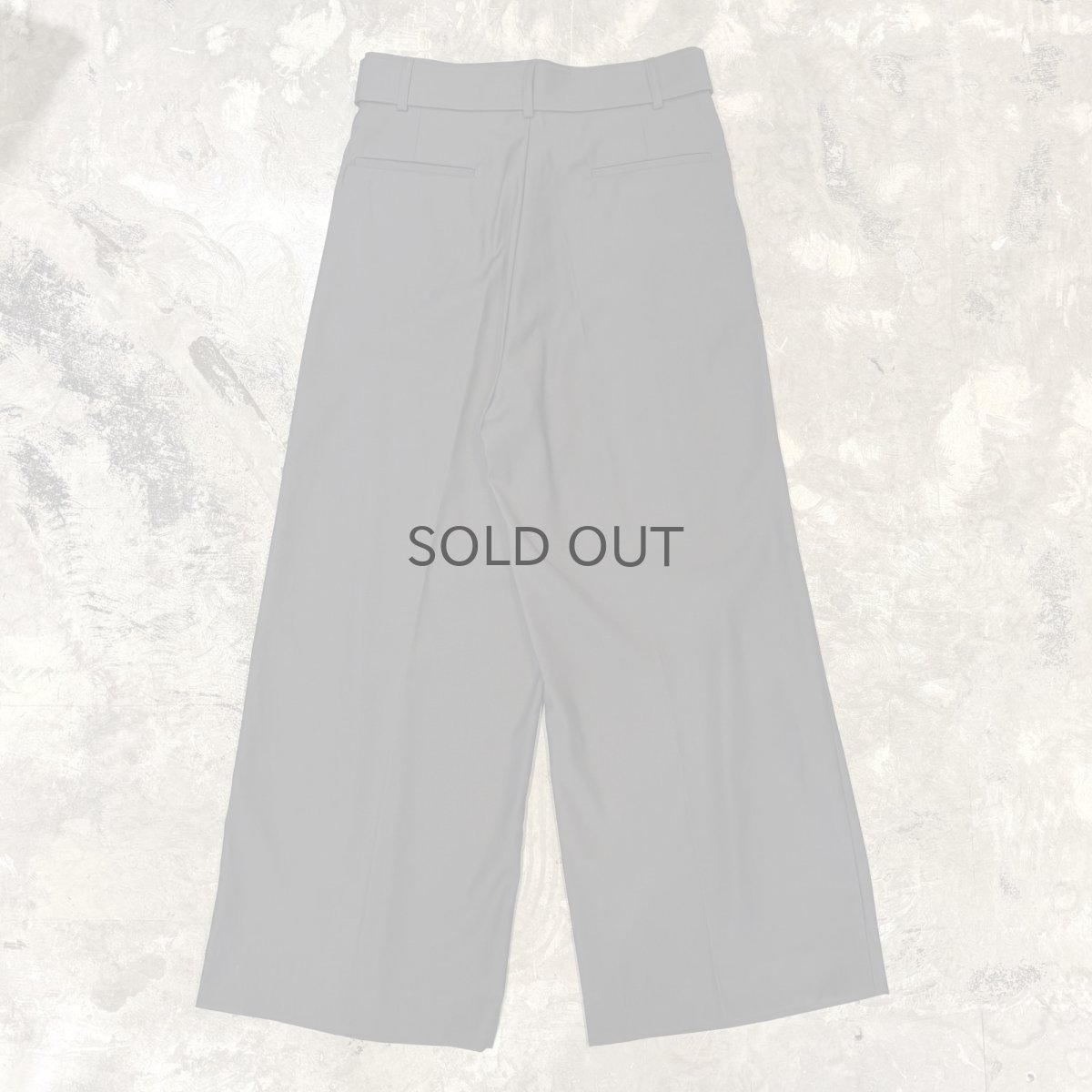 画像2: 【WONDERGROUND】WIDE SILHOUETTE BELTED SLACKS / GRAY / OS (2)