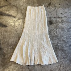 画像2: IVORY COLOR EMBOSS PATTERN DESIGN MERMAID LONG SKIRT / W25~W29 (2)