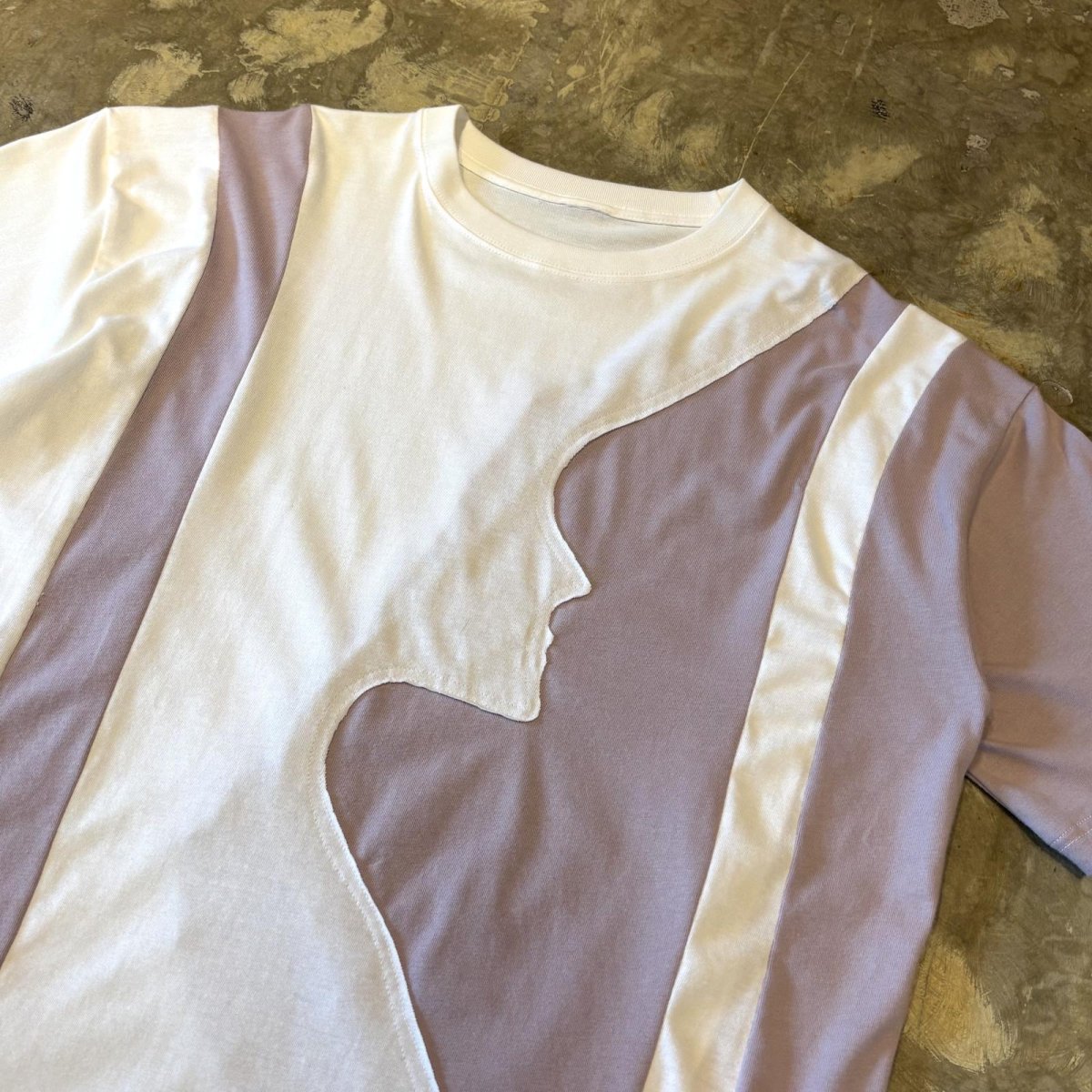 画像4: BICOLOR FACE SHAPE SWITCHED S/S TEE / Mens XL (4)