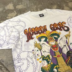 画像3: 80~90's "MARDI GRAS" PRINTED S/S TEE / Mens L / MADE IN USA (3)