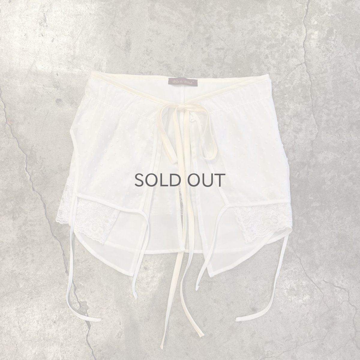 画像1: 【Wiz&Witch】"UNITED" MIX LACE WRAP SKIRT / FREE (1)
