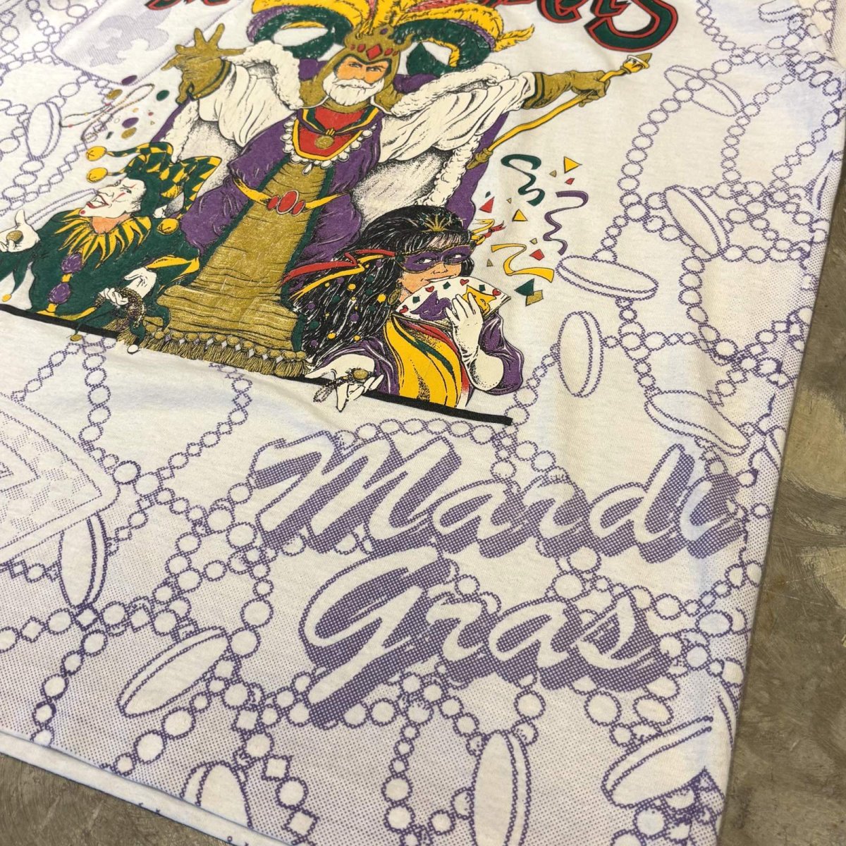 画像6: 80~90's "MARDI GRAS" PRINTED S/S TEE / Mens L / MADE IN USA (6)