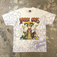 画像1: 80~90's "MARDI GRAS" PRINTED S/S TEE / Mens L / MADE IN USA (1)