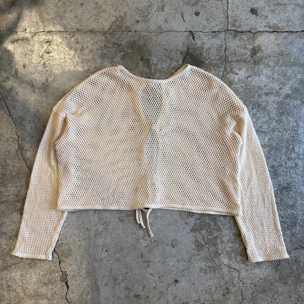 画像2: 3 RIBBON DESIGN MESH SHORT L/S CARDIGAN  / Ladies M (2)