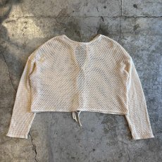 画像2: 3 RIBBON DESIGN MESH SHORT L/S CARDIGAN  / Ladies M (2)
