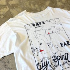 画像3: 80~90's CAEFE ART DRONT PRINTED S/S TEE / Mens L / MADE IN USA (3)