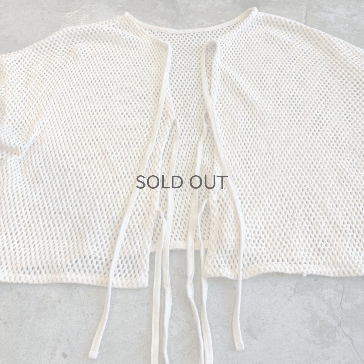 画像7: 3 RIBBON DESIGN MESH SHORT L/S CARDIGAN  / Ladies M (7)