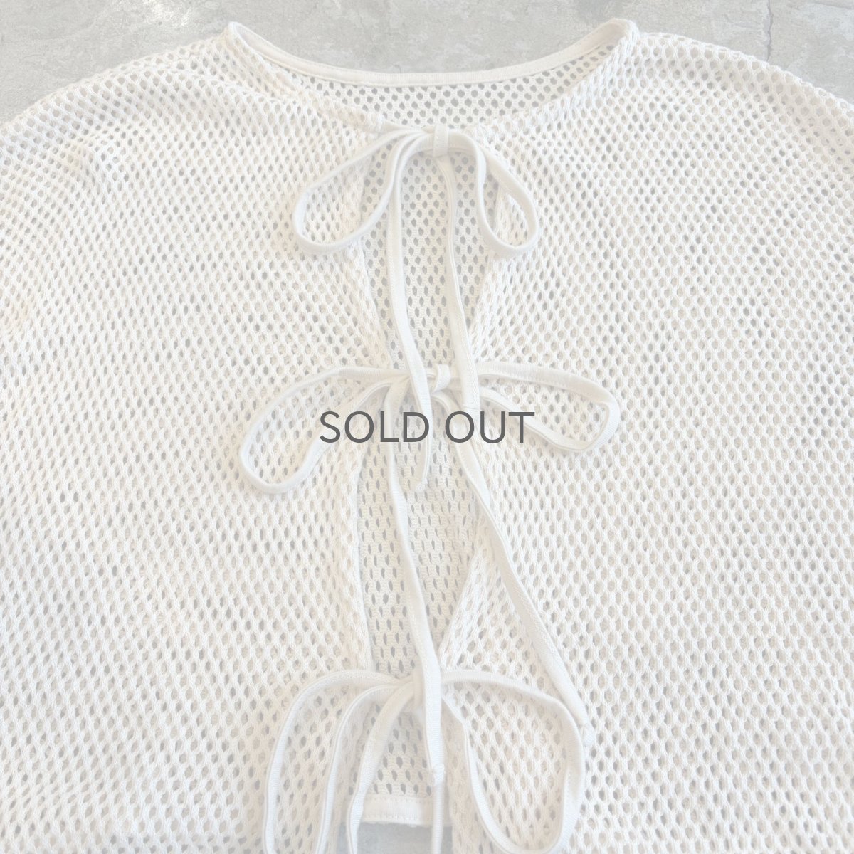 画像5: 3 RIBBON DESIGN MESH SHORT L/S CARDIGAN  / Ladies M (5)