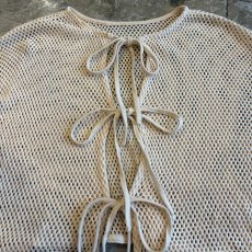 画像5: 3 RIBBON DESIGN MESH SHORT L/S CARDIGAN  / Ladies M (5)