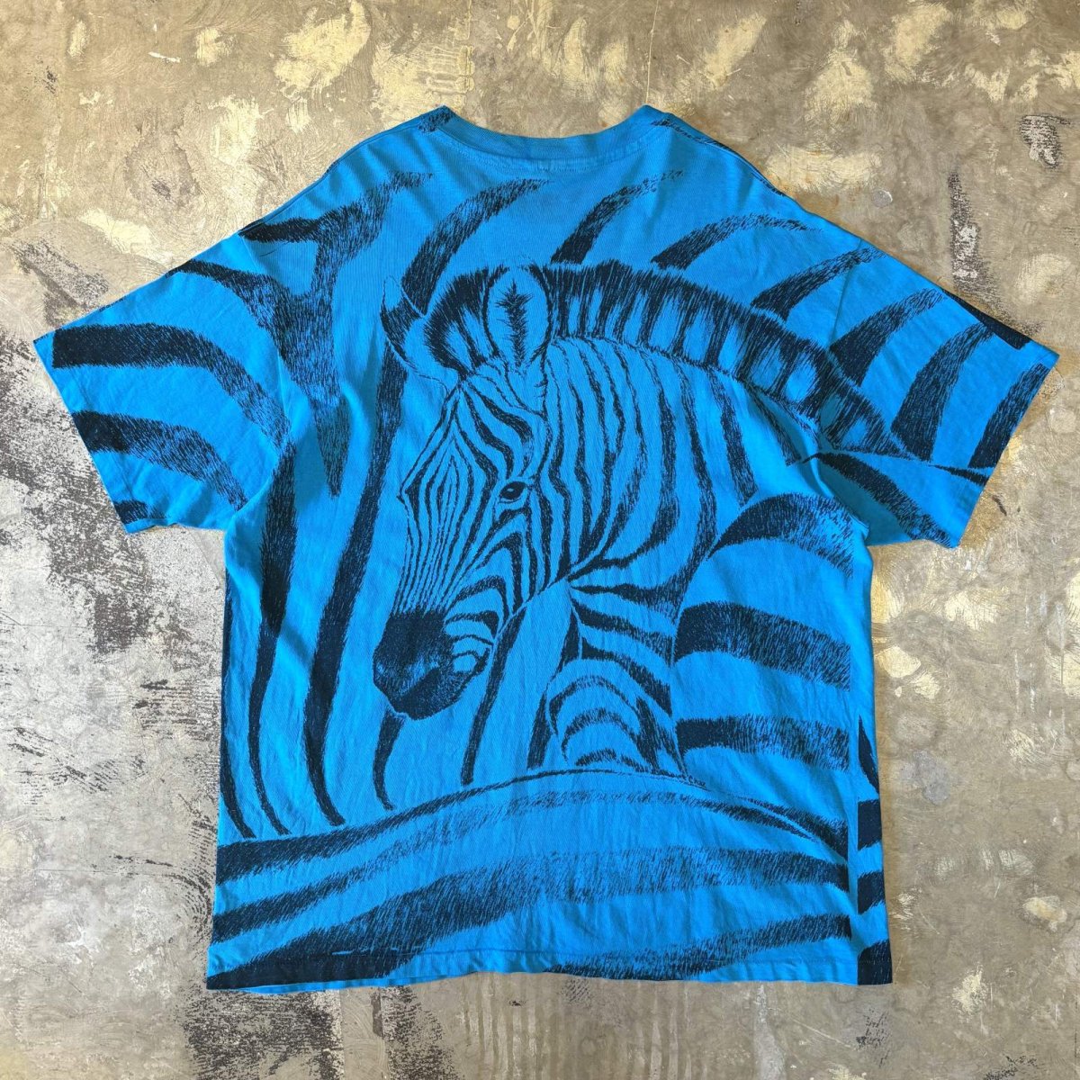 画像2: OLD BOTH SIDE ZEBRA BIG PRINTED S/S TEE / Mens XL (2)