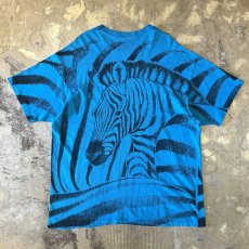 画像2: OLD BOTH SIDE ZEBRA BIG PRINTED S/S TEE / Mens XL (2)