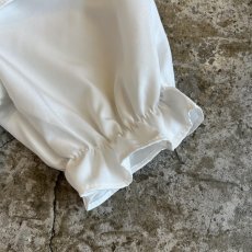 画像6: WHITE COLOR FRILL DESIGN BOAT NECK S/S TOPS / Ladies M (6)
