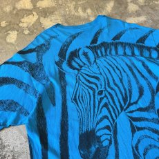 画像9: OLD BOTH SIDE ZEBRA BIG PRINTED S/S TEE / Mens XL (9)