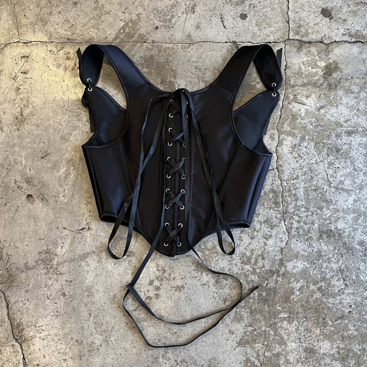 画像2: BACK LONG RIBBON LACE UP DESIGN CORSET / Ladies S~FREE(M) (2)