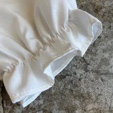 画像5: WHITE COLOR FRILL DESIGN BOAT NECK S/S TOPS / Ladies M (5)