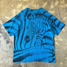画像1: OLD BOTH SIDE ZEBRA BIG PRINTED S/S TEE / Mens XL (1)