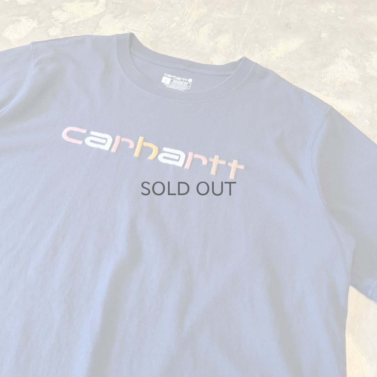 画像4: 【CARHARTT】LOGO EMBROIDERY NAVY S/S TEE / Mens L (4)