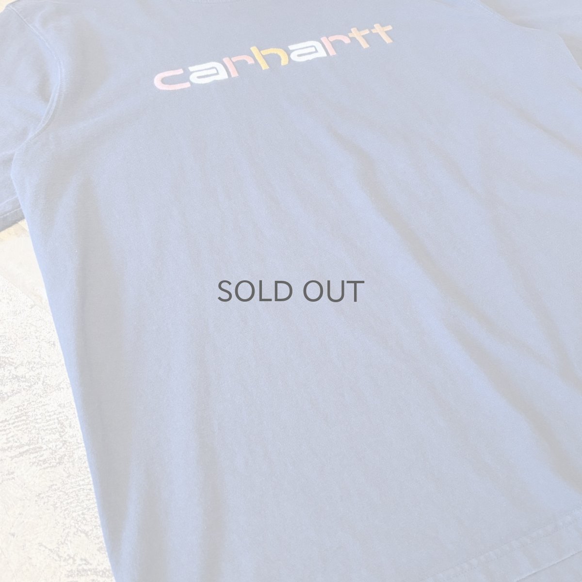 画像5: 【CARHARTT】LOGO EMBROIDERY NAVY S/S TEE / Mens L (5)