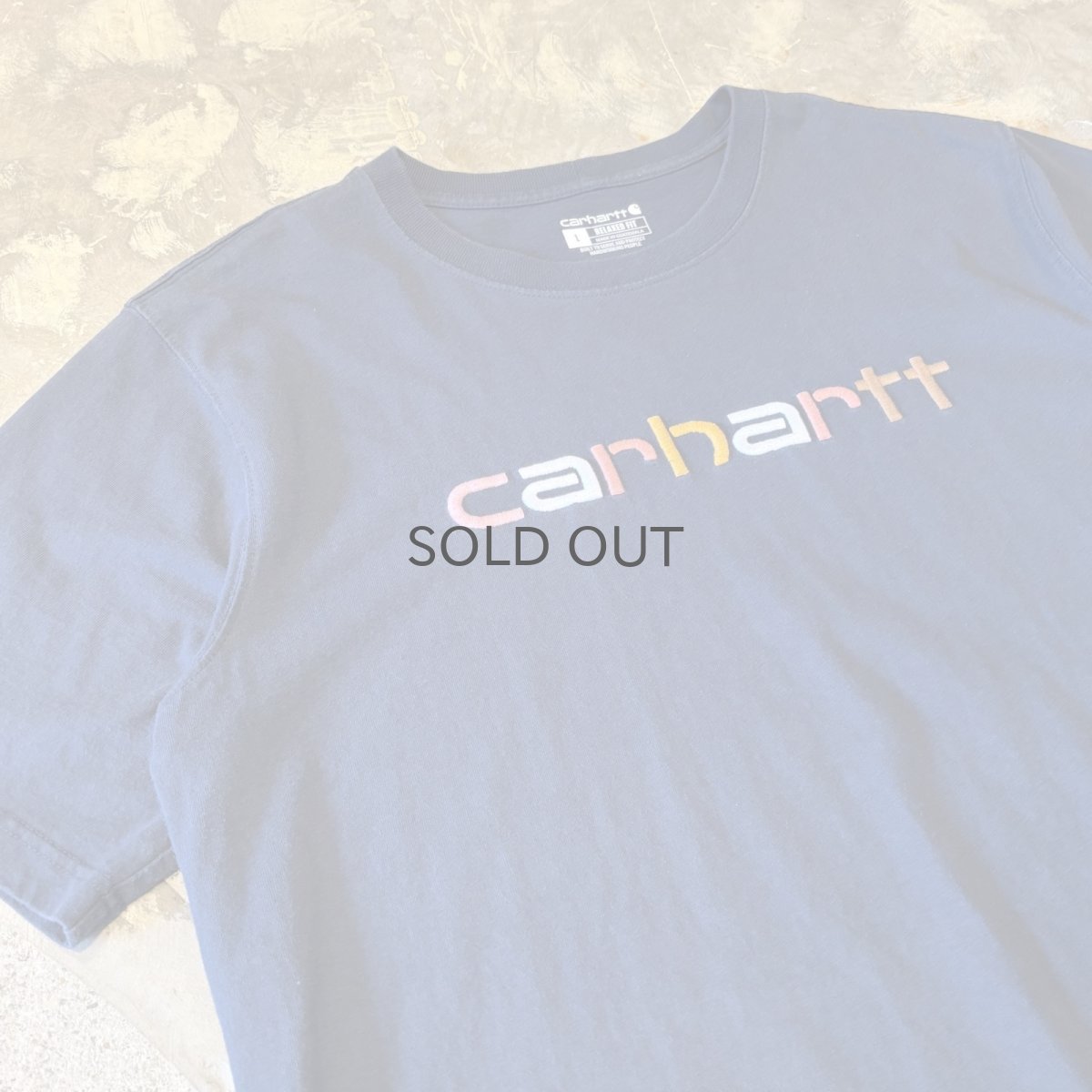画像3: 【CARHARTT】LOGO EMBROIDERY NAVY S/S TEE / Mens L (3)
