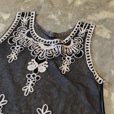 画像4: MONOCHROME LINE ART SHEER VEST / Mens S~M (4)