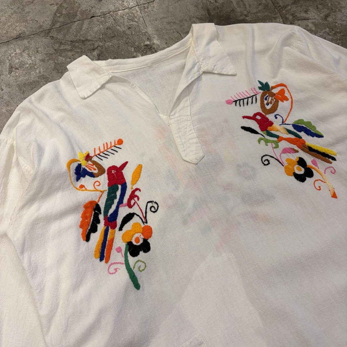 画像3: COLOR POINT EMBROIDERY DESIGN SHIRT / Ladies M (3)