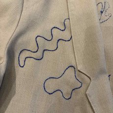 画像7: ART DESIGN HAND STITCH EMBROIDERY PATTERN JACKET / Ladies L (7)