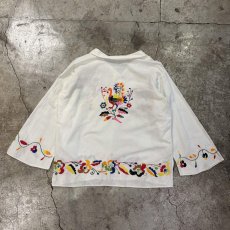 画像2: COLOR POINT EMBROIDERY DESIGN SHIRT / Ladies M (2)