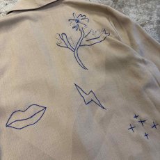 画像8: ART DESIGN HAND STITCH EMBROIDERY PATTERN JACKET / Ladies L (8)