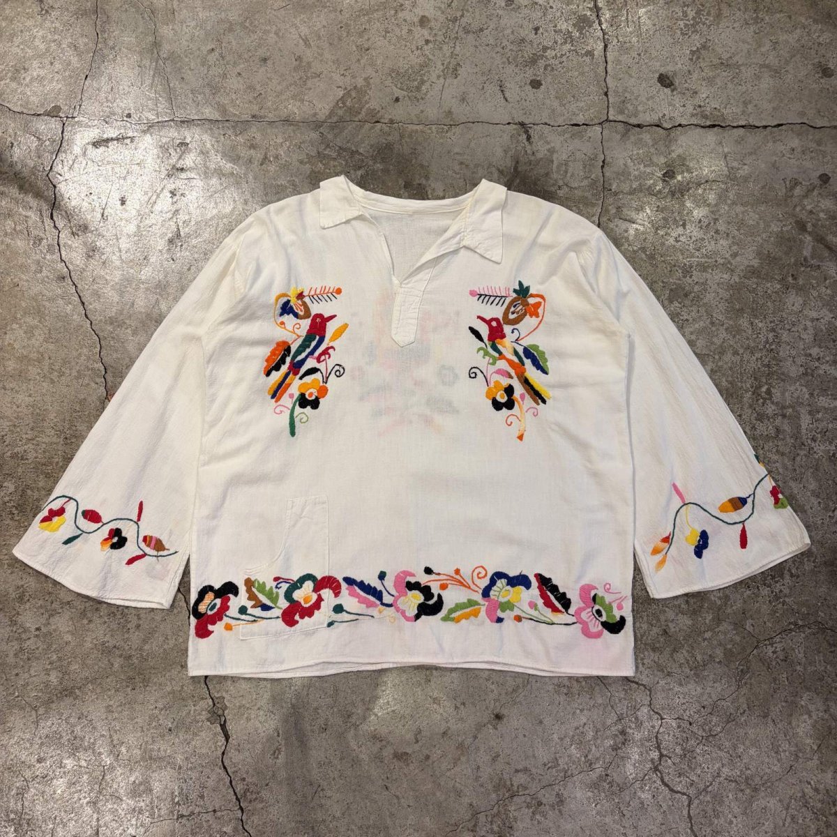画像1: COLOR POINT EMBROIDERY DESIGN SHIRT / Ladies M (1)