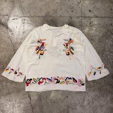 画像1: COLOR POINT EMBROIDERY DESIGN SHIRT / Ladies M (1)