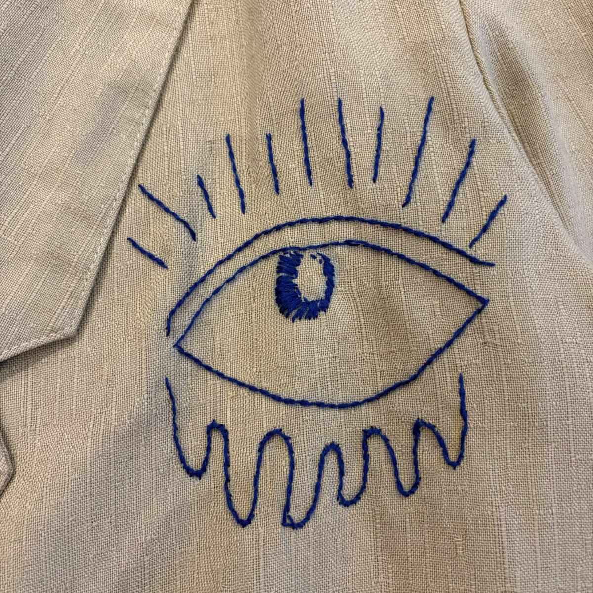画像6: ART DESIGN HAND STITCH EMBROIDERY PATTERN JACKET / Ladies L (6)